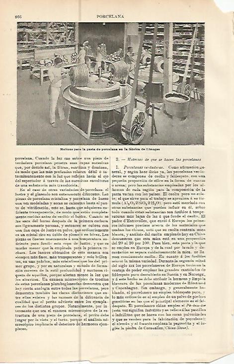 LAMINA ESPASA 10518: Fabrica de porcelana de Limoges Francia