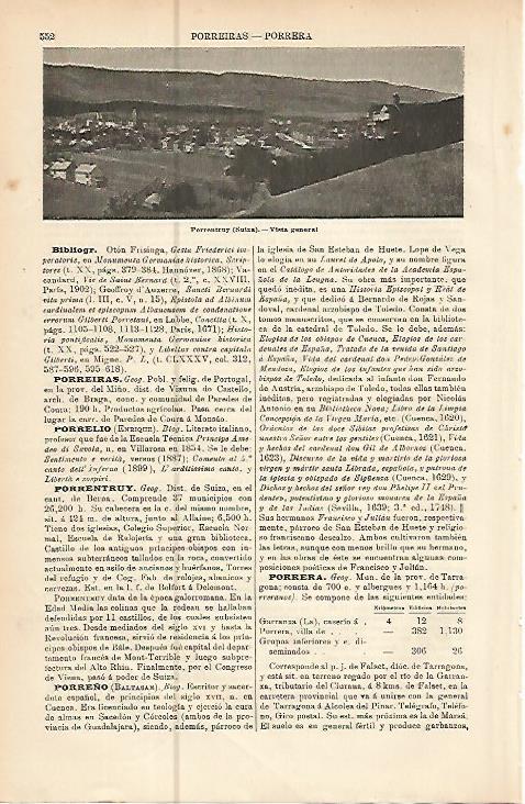 LAMINA ESPASA 10532: Vista de Porrentruy Suiza