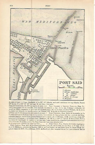 LAMINA ESPASA 10538: Plano de Port Said Egipto