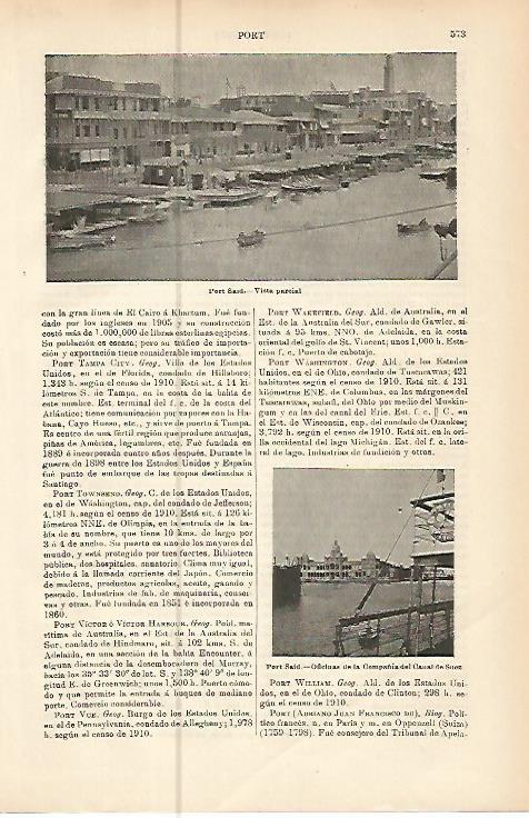 LAMINA ESPASA 10539: Vistas de Por Said Egipto