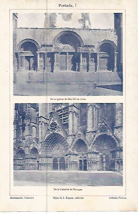 LAMINA ESPASA 10543: Iglesia de San Gil de Arles y Catedral de Burgos