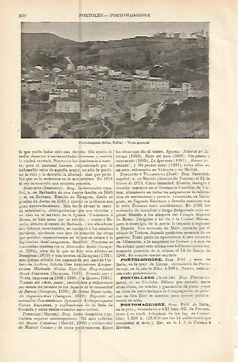 LAMINA ESPASA 10563: Vista de Portolougone Italia