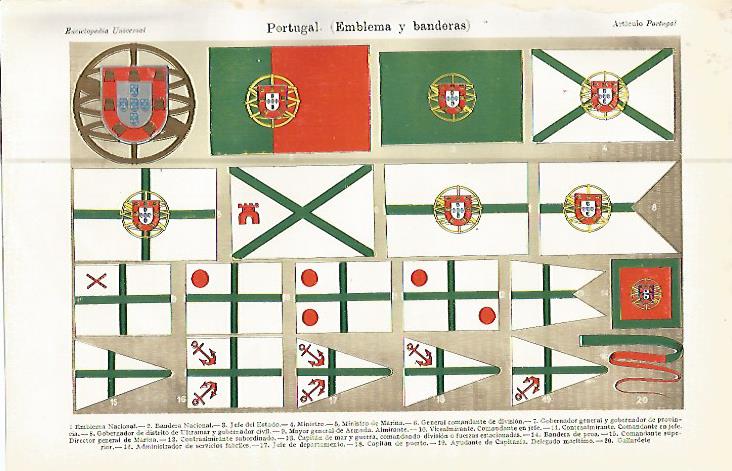 LAMINA ESPASA 10574: Emblema y banderas de Portugal