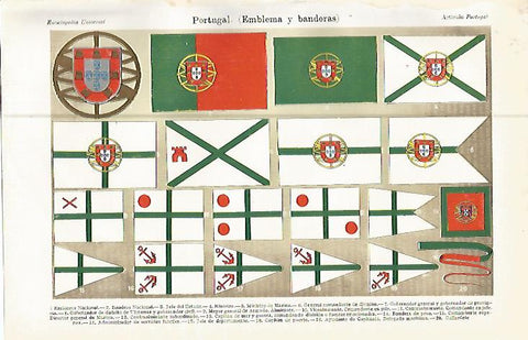LAMINA ESPASA 10574: Emblema y banderas de Portugal