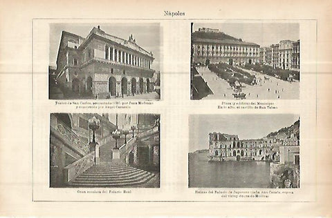 LAMINA ESPASA 10721: Vistas de Napoles Italia