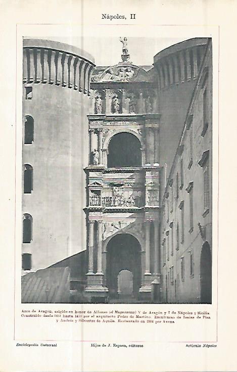 LAMINA ESPASA 10725: Arco de Aragon en Napoles