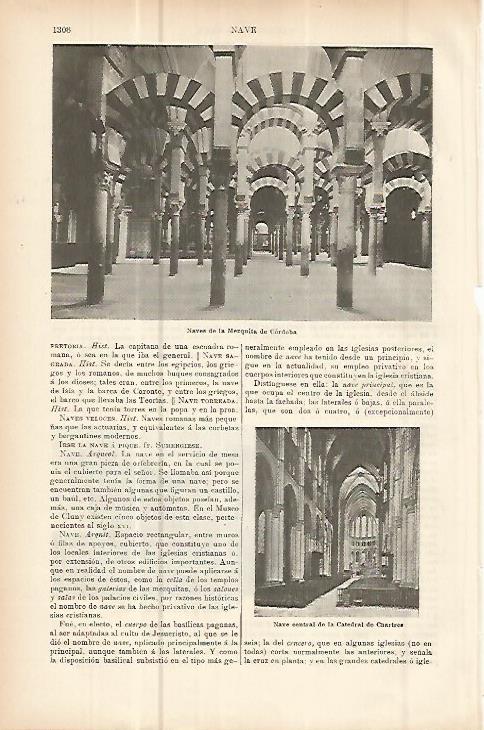 LAMINA ESPASA 10764: Mezquita de Cordoba. Naves
