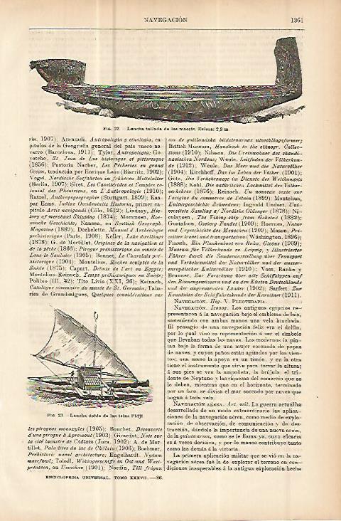 LAMINA ESPASA 10770: Lancha maori y lancha de las islas Fidji
