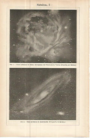 LAMINA ESPASA 10782: Gran nebulosa de Orion y de Andromeda