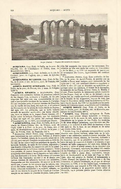 LAMINA ESPASA 10806: Acueducto romano de Acqui Italia