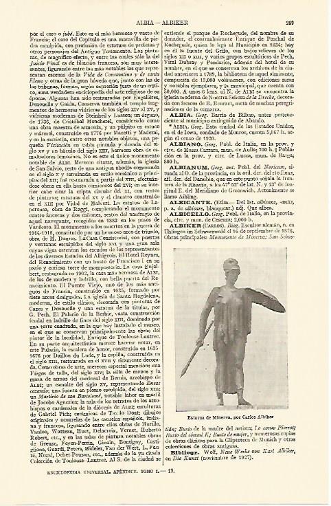 LAMINA ESPASA 10828: Minerva por Albiker