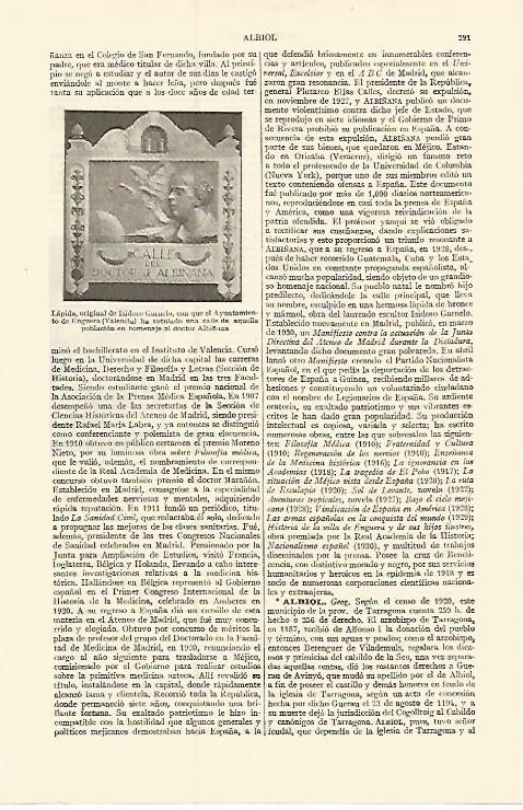 LAMINA ESPASA 10829: Lapida del Ayuntmaiento de Enguera Valencia