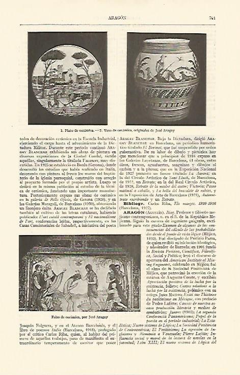 LAMINA ESPASA 10879: Ceramicas hechas por Jose Aragay