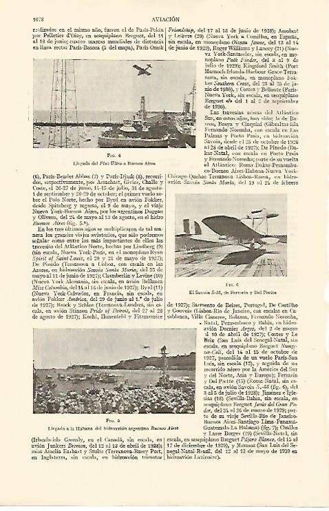LAMINA ESPASA 10914: Aviones Plus Ultra Savoia S-55 y Buenos Aires