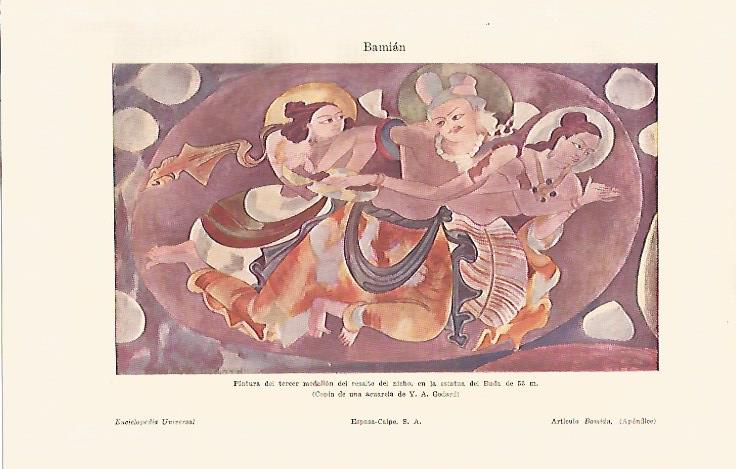 LAMINA ESPASA 10944:  Pintura del Buda de 53 metros de Bamian Afganistan