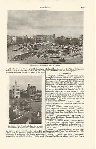 LAMINA ESPASA 10950: Plaza de Cataluña en Barcelona