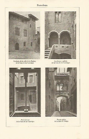 LAMINA ESPASA 10951: Casa dels Canonges y Calle del Bisbe en Barcelona