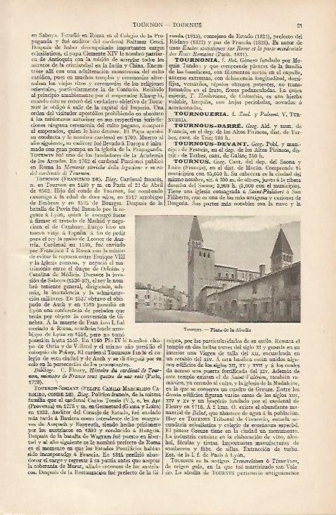 LAMINA ESPASA 10973: Plaza de la Abadia en Tournous Francia