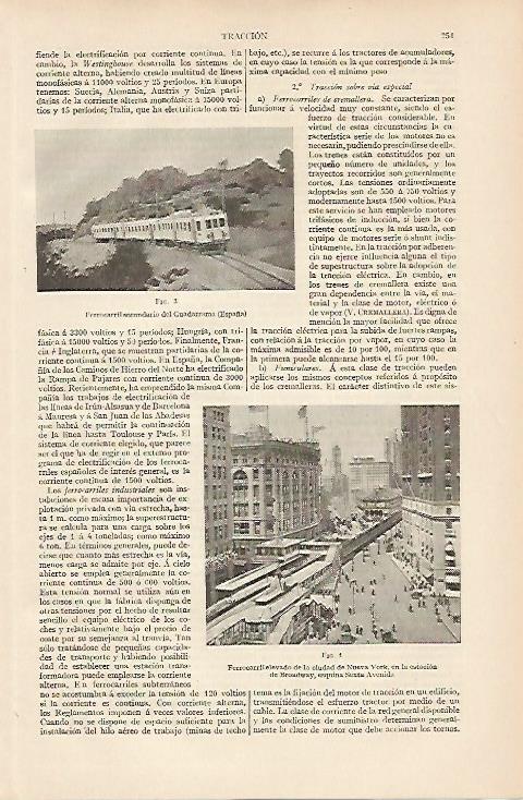 LAMINA ESPASA 11008: Ferrocarril del Guadarrama y Metro elevado en Nueva York