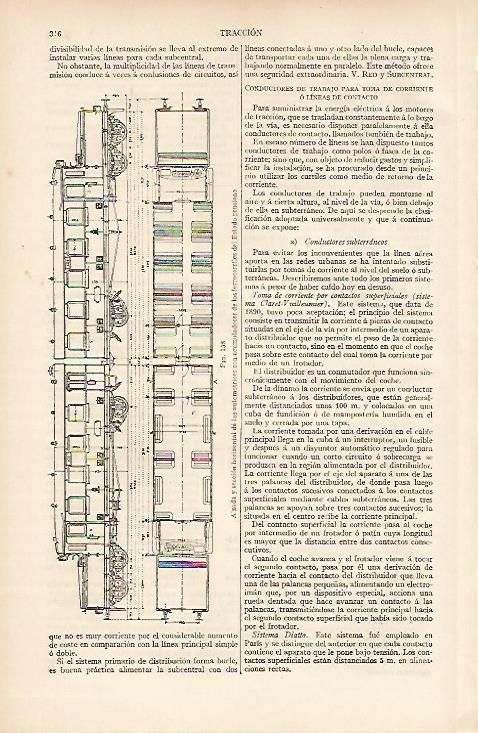 LAMINA ESPASA 11019: Alzada y seccion horizontal de los ferrocarriles de Prusia