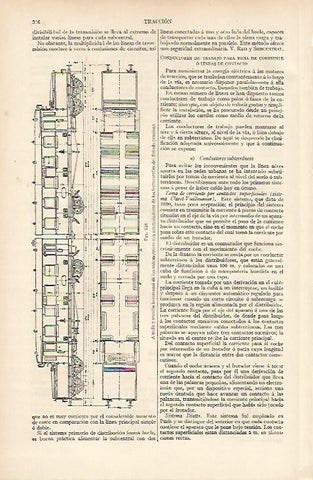 LAMINA ESPASA 11019: Alzada y seccion horizontal de los ferrocarriles de Prusia