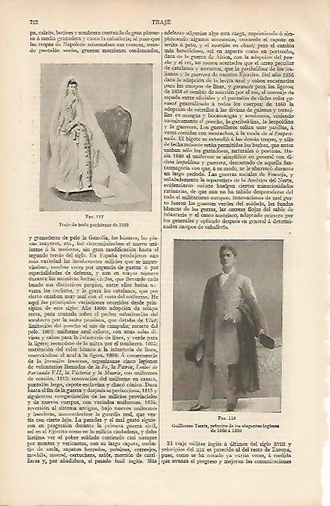LAMINA ESPASA 11071: Traje de novia de Paris de 1888