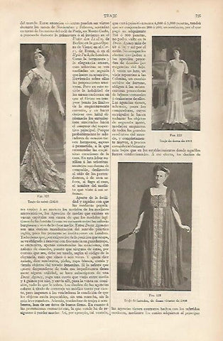 LAMINA ESPASA 11072: Trajes de dama de 1910 1911 y 1908