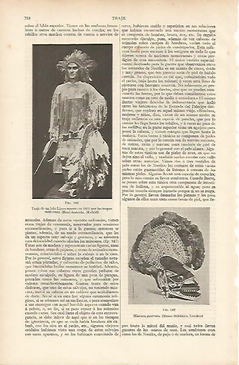 LAMINA ESPASA 11085: Traje de un jefe Lipan de 1831 (Mexico)