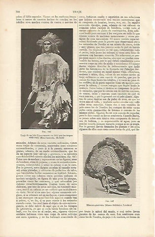 LAMINA ESPASA 11085: Traje de un jefe Lipan de 1831 (Mexico)