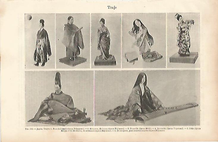 LAMINA ESPASA 11087: Vestidos tipicos de Japon