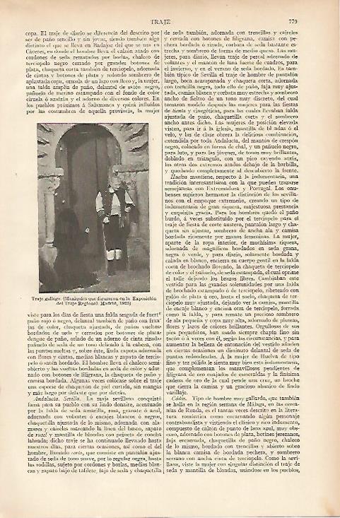 LAMINA ESPASA 11090: Vestido tipico de Galicia