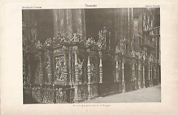 LAMINA ESPASA 11179: Trascoro de la iglesia de la Seo de Zaragoza
