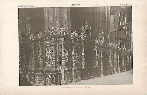 LAMINA ESPASA 11179: Trascoro de la iglesia de la Seo de Zaragoza