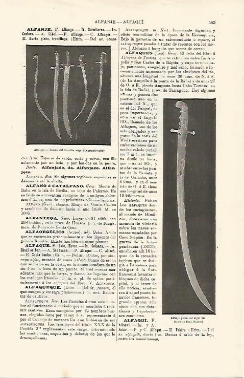 LAMINA ESPASA 11180: Alfanjes de Constaninopla y del siglo XVI