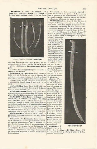 LAMINA ESPASA 11180: Alfanjes de Constaninopla y del siglo XVI