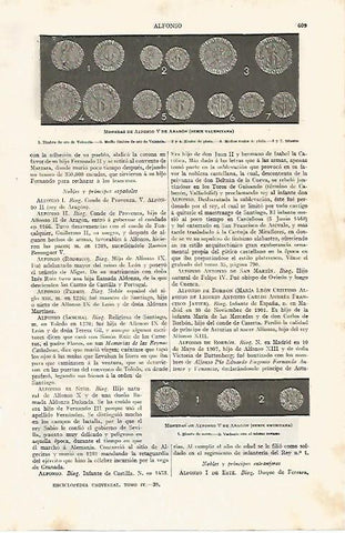 LAMINA ESPASA 11196: Monedas de la serie valenciana de Alfonso V de Aragon