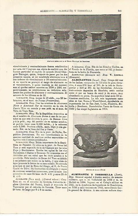 LAMINA ESPASA 11256: Almireces del Museo de Barcelona