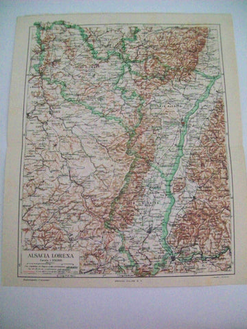 LAMINA ESPASA 11272: Mapa de Alsacia Lorena