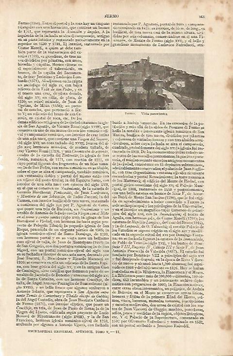 LAMINA ESPASA 11302: Vista panoramica de Fermo Italia
