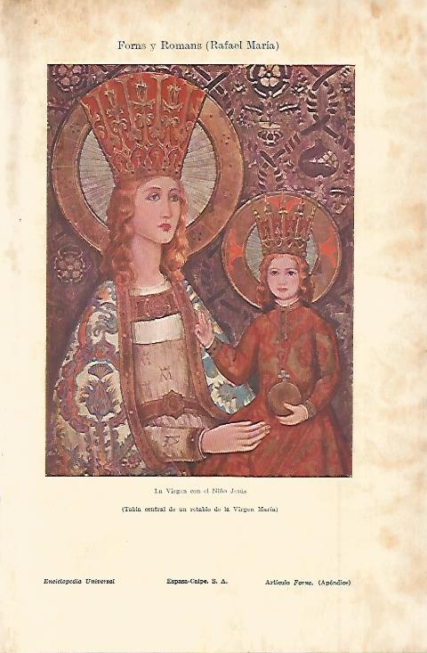 LAMINA ESPASA 11328: La Virgen con el Niño Jesus de Forns Romans