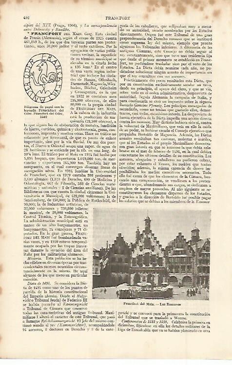 LAMINA ESPASA Alemania 11334: Los Romanos en Francfort del Main Alemania