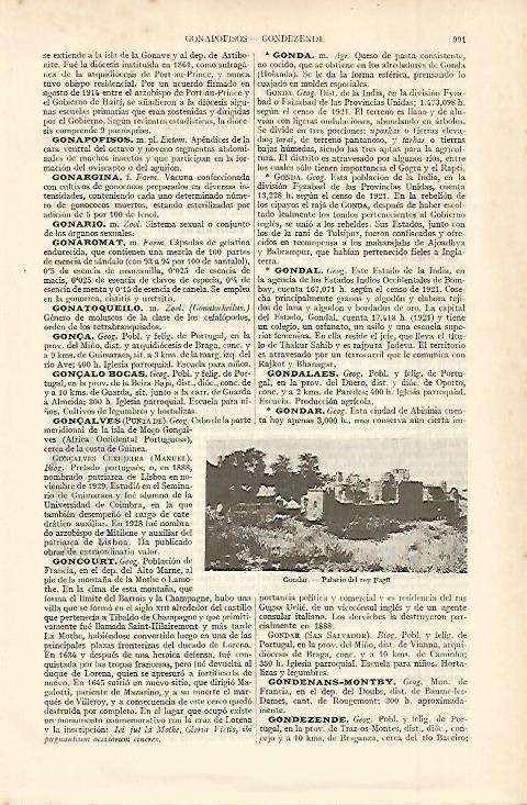 LAMINA ESPASA 11372: Palacio del rey Fagil en Gondar Abisinia