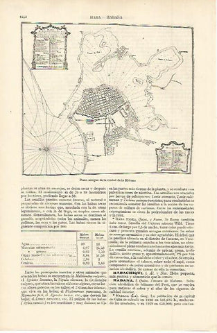 LAMINA ESPASA 11403: Plano antiguo de La Habana Cuba