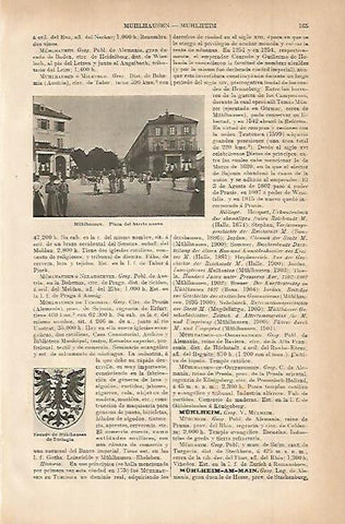 LAMINA ESPASA Alemania 11458: Plaza del barrio nuevo de Muhlhausen Alemania