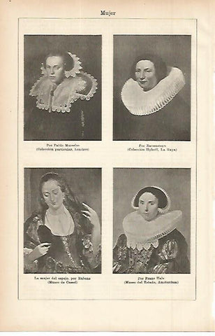 LAMINA ESPASA 11465: Retratos de mujer por Moreelse Ravensteyn Rubens y Hals