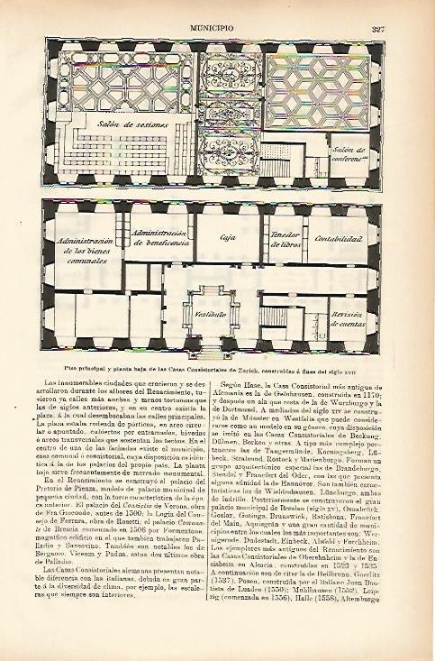 LAMINA ESPASA 11488: Planta del Ayuntamiento de Zurich