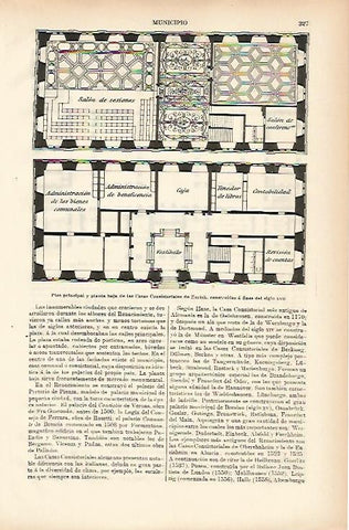 LAMINA ESPASA 11488: Planta del Ayuntamiento de Zurich