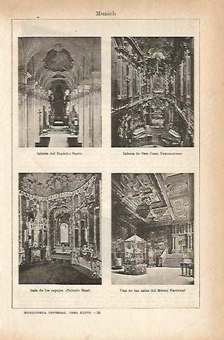 LAMINA ESPASA 11508: Iglesias y Palacio de Munich