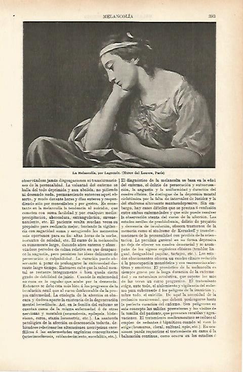 LAMINA ESPASA 11548: La Melancolia por Lagrenee