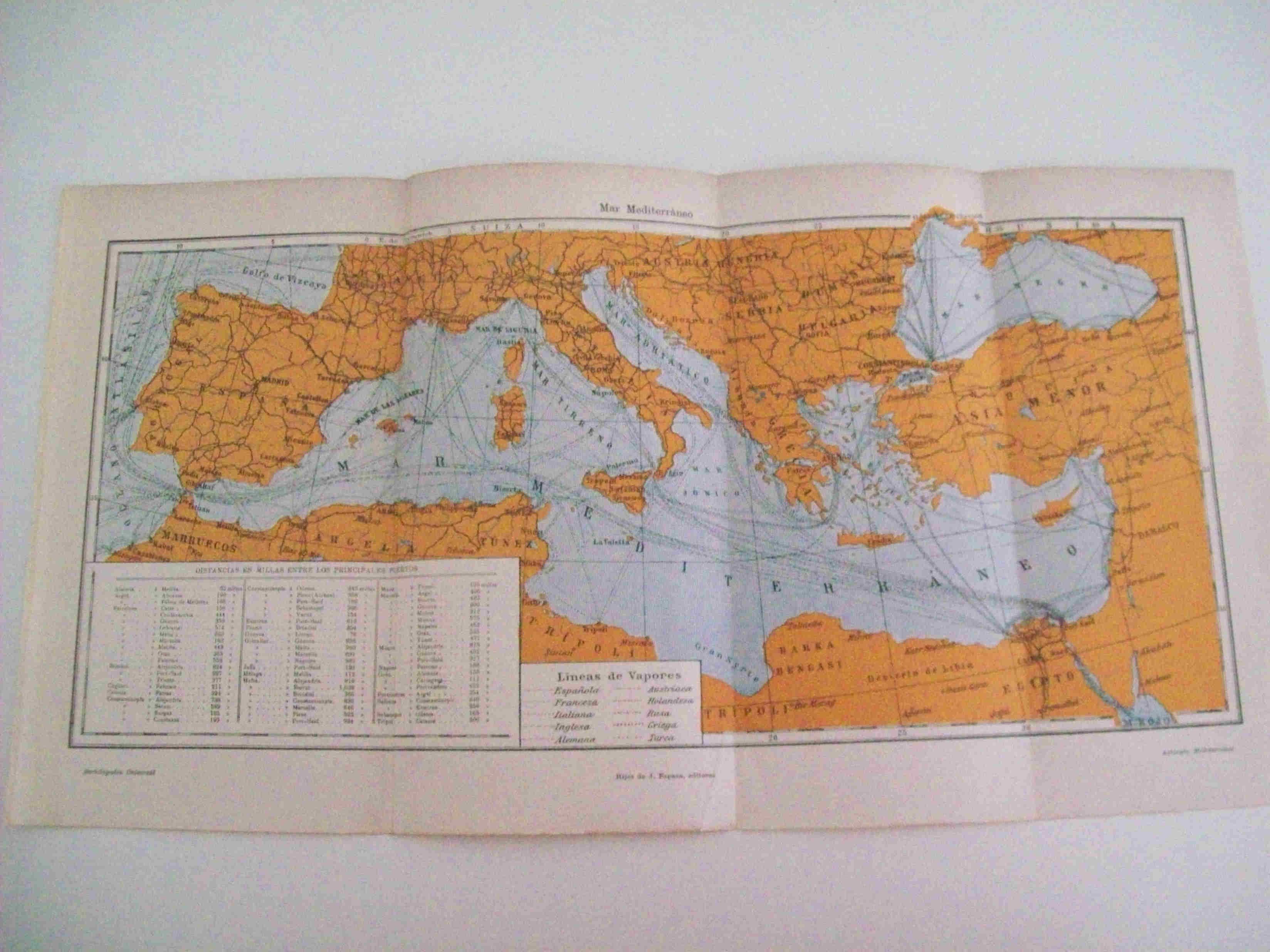 LAMINA ESPASA 11604: Mapa del Mar Mediterraneo